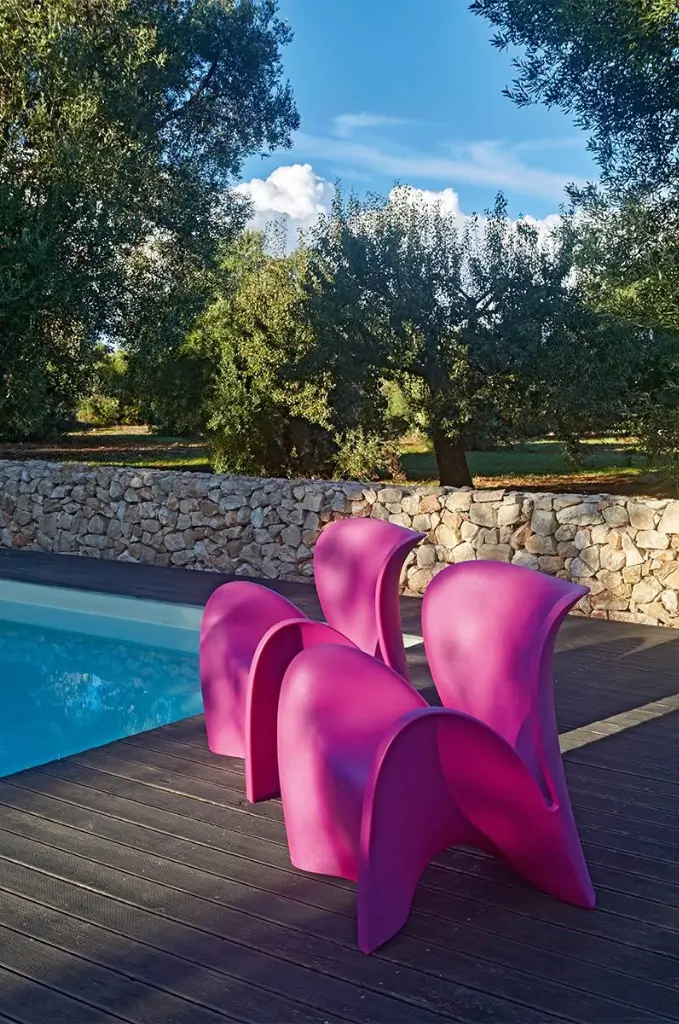 sedie rosa da esterni per arredamento outdoor