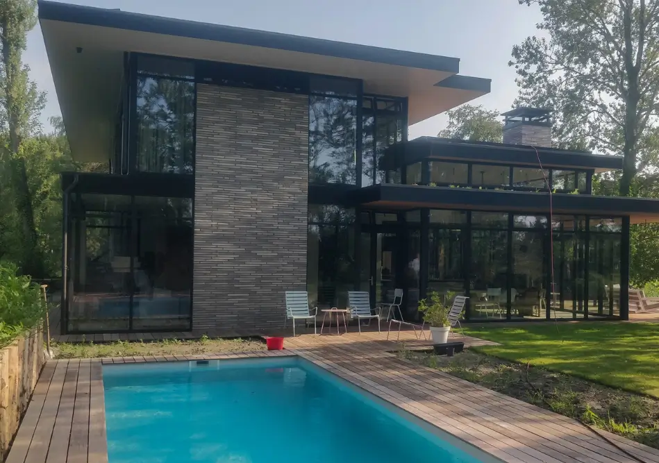 infissi moderni anodizzati neri in alluminio a taglio termico in villa a torino infissi moderni anodizzati neri in alluminio a taglio termico in villa a torino