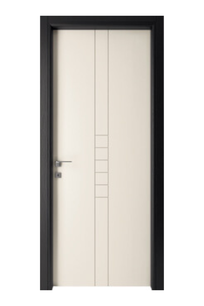 porta in laminato laccato alder bianca con stipite nero corona serramenti 1925 torino
